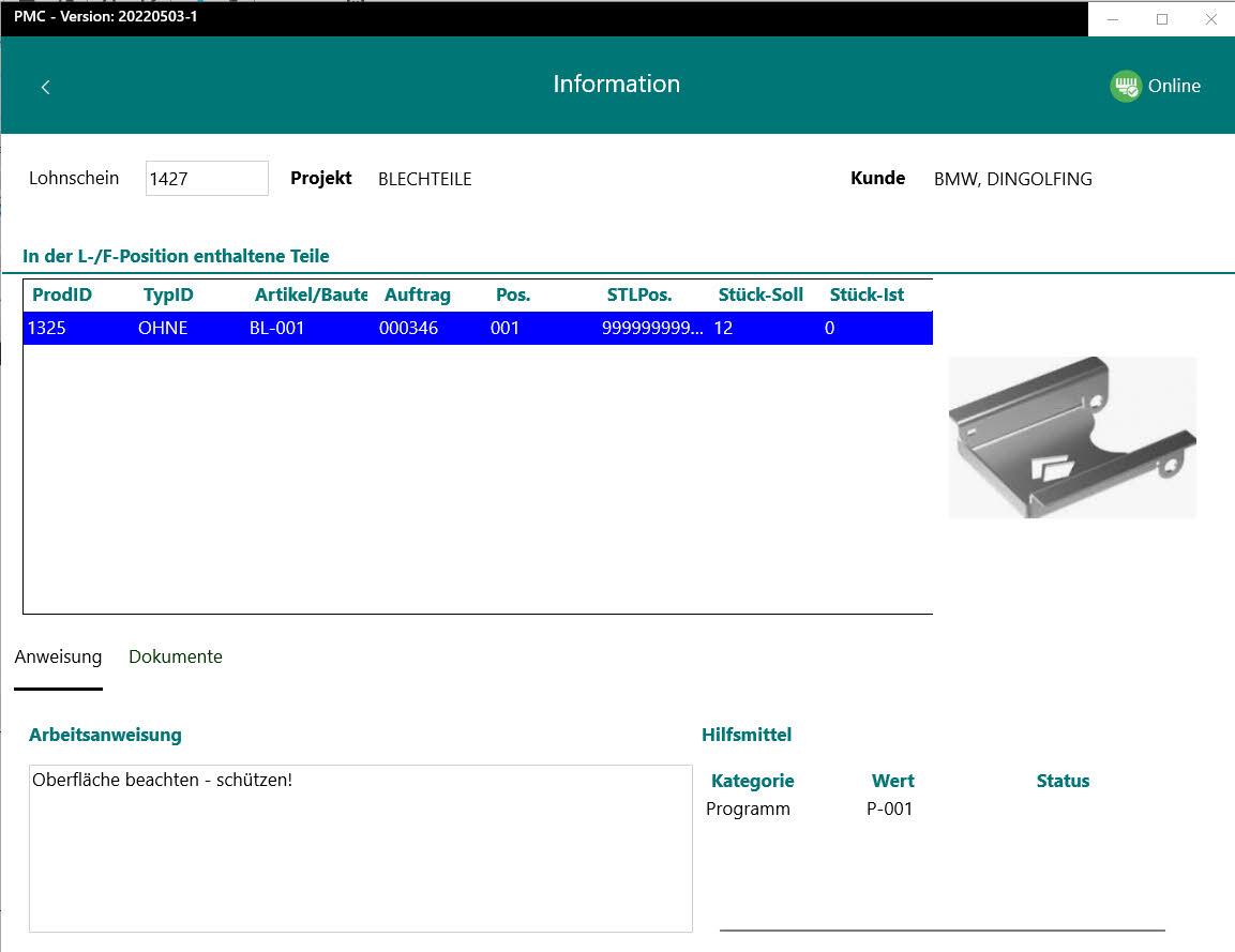 PMC_Teileinformation